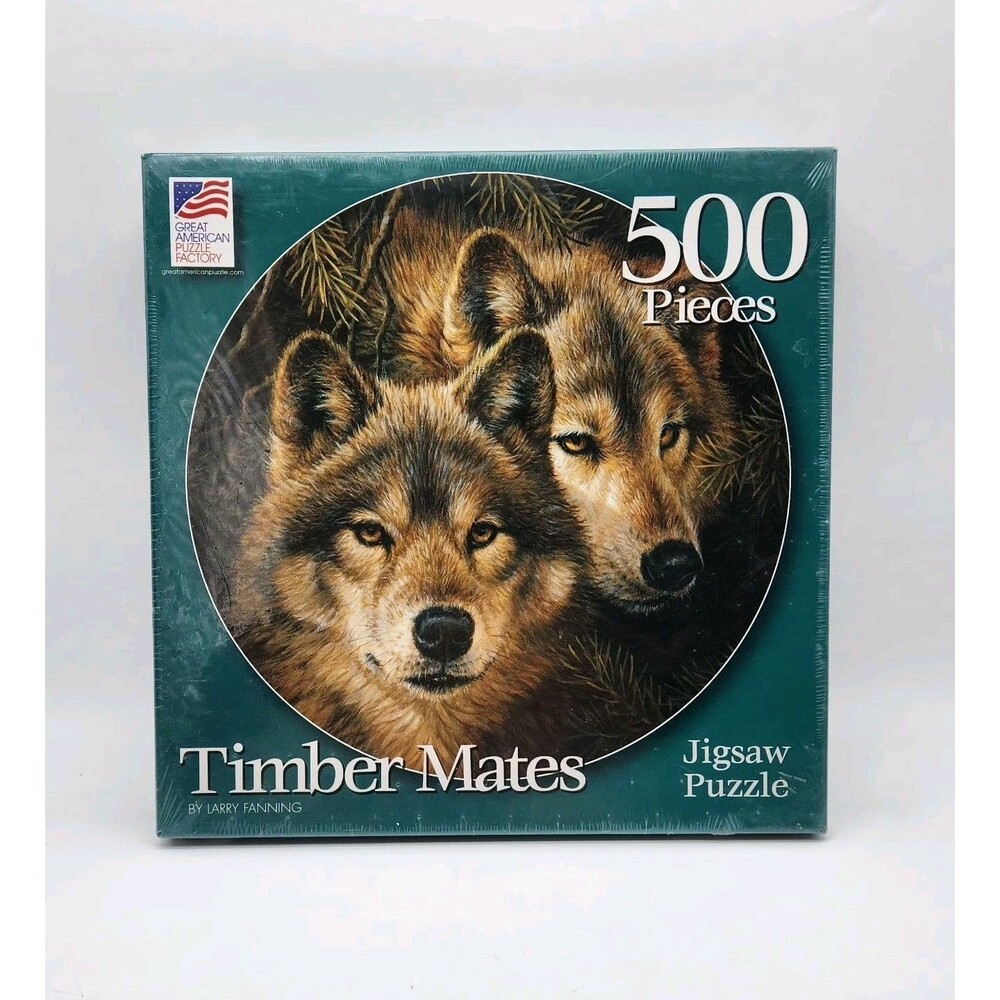 Great American Puzzle Factory "Timber Mates" 500 Pc 21.5" Round NWT Sealed Vntg